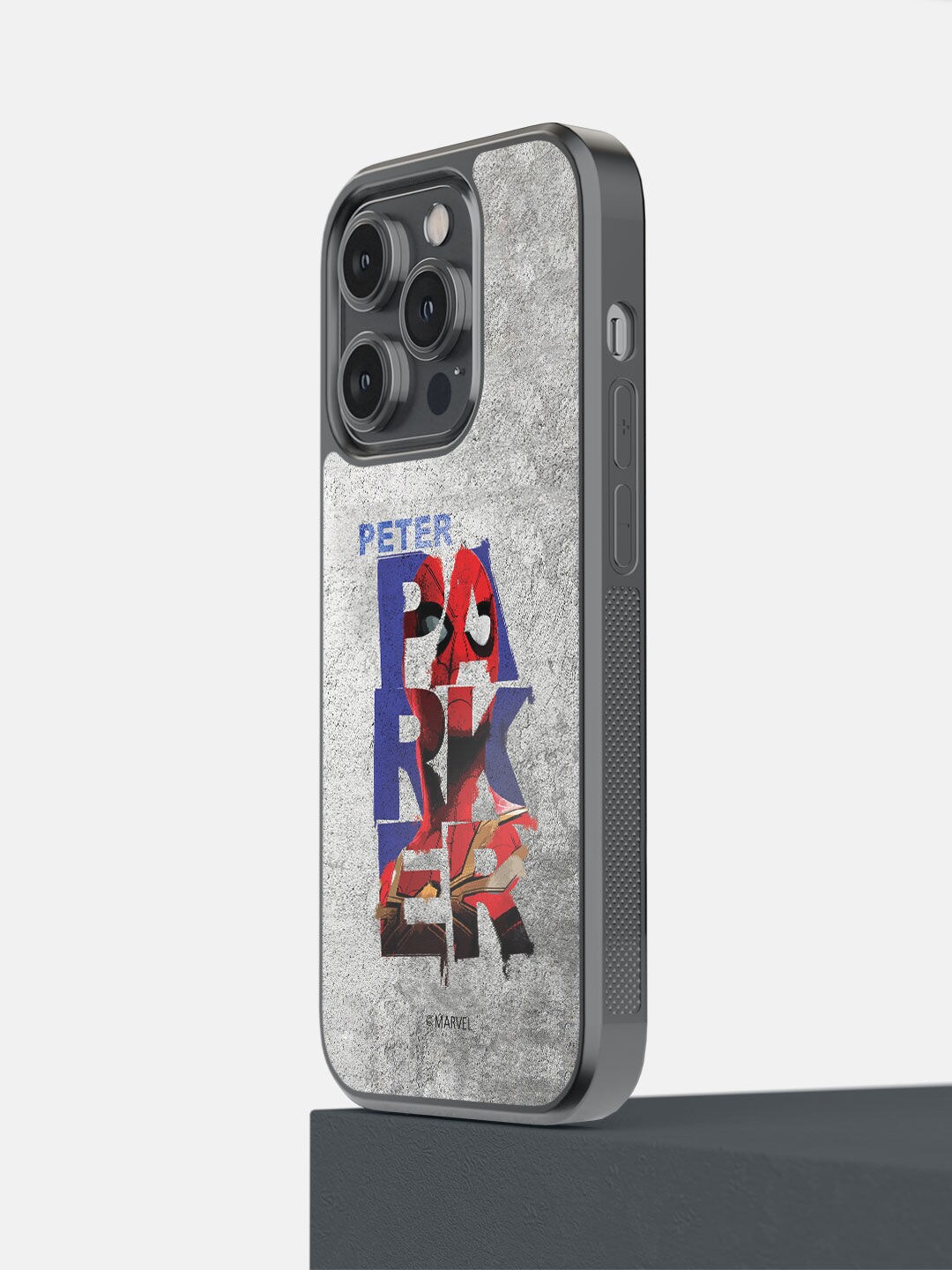 

macmerise Grey & Red Peter Parker Grunge Phone 14 Pro Pro Bumper Case