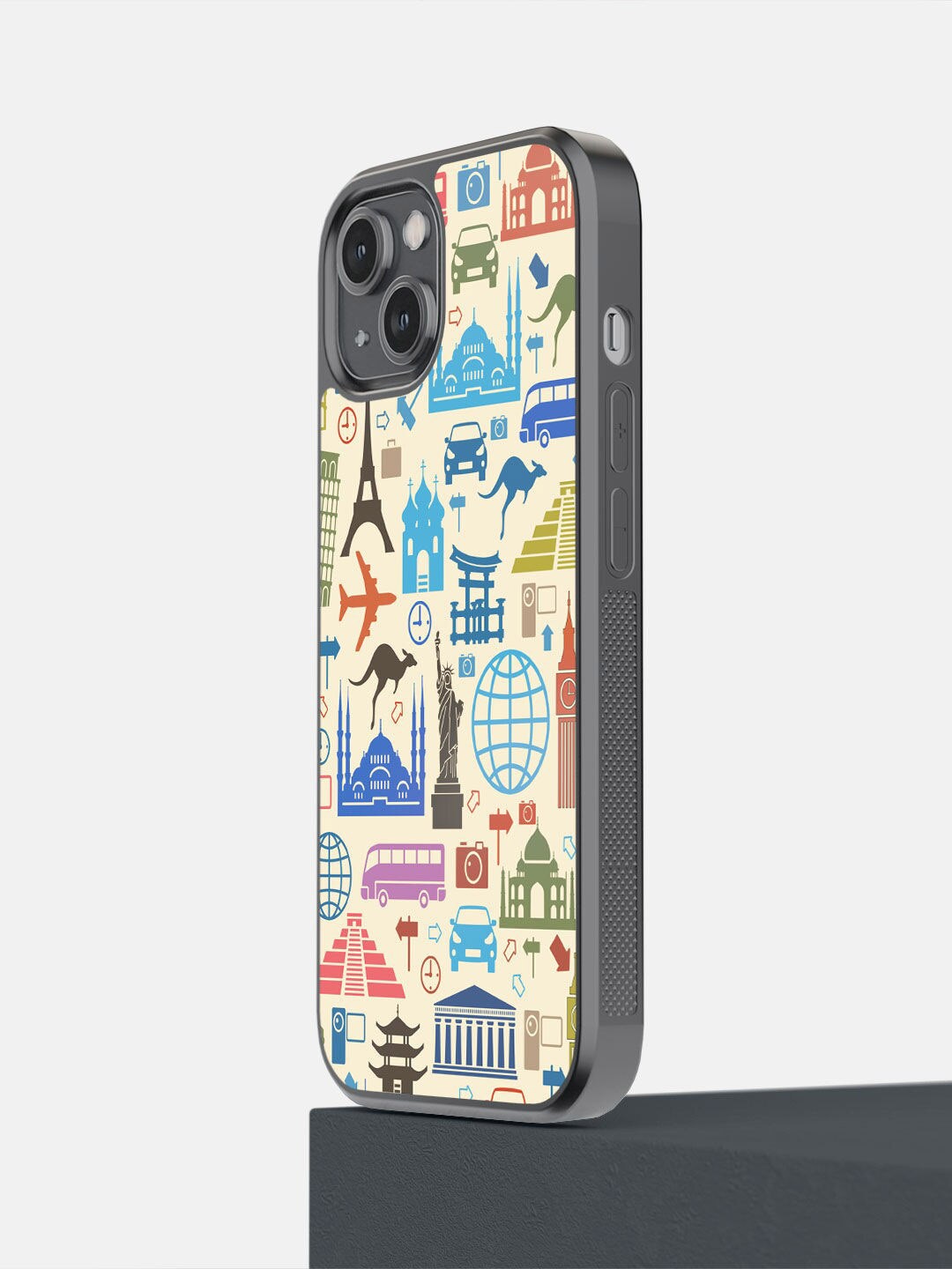 

macmerise White Travel Lover Printed iPhone 14 Bumper Case