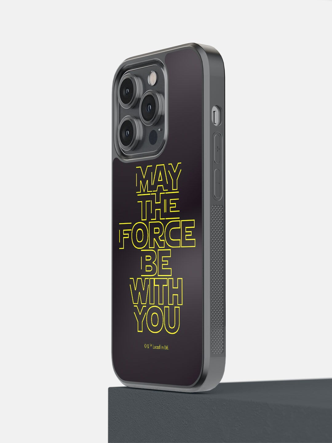 

macmerise Black & Yellow Classic Star Wars Printed iPhone 14 Pro Bumper Back Case