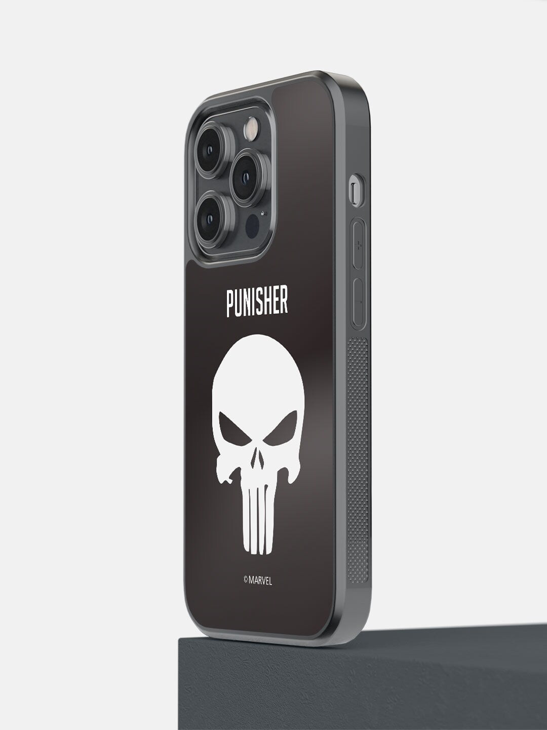 

macmerise Black Punisher Symbol Printed iPhone 14 Pro Bumper Case