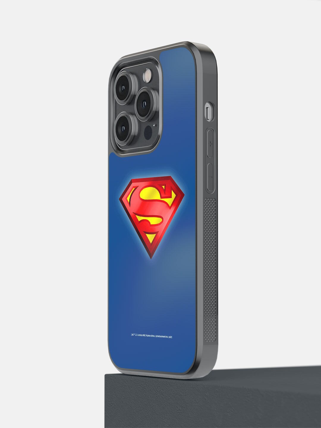 

macmerise Blue & Red Logo Superman iPhone 14 Pro Bumper Back Case