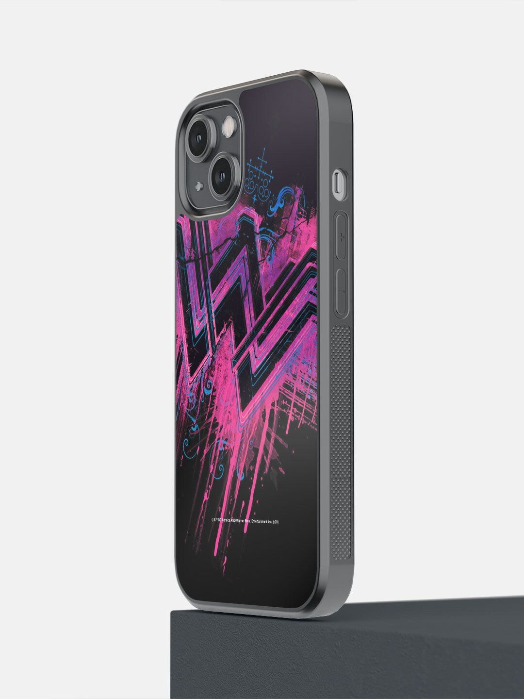 

macmerise Black & Pink Wonder Woman Splatter Printed iPhone 14 Bumper Case