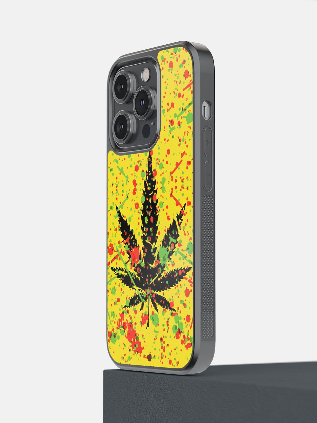 

macmerise Yellow & Red Rasta Splash iPhone 14 Pro Bumper Back Case