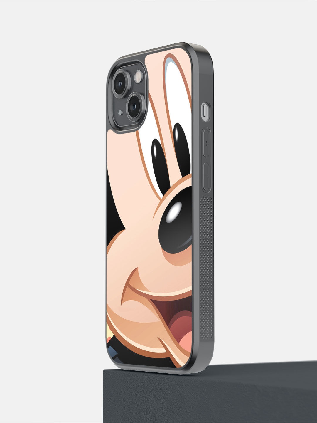

macmerise Beige Printed Zoom Up Mickey iPhone 14 Pro Bumper Phone Back Case
