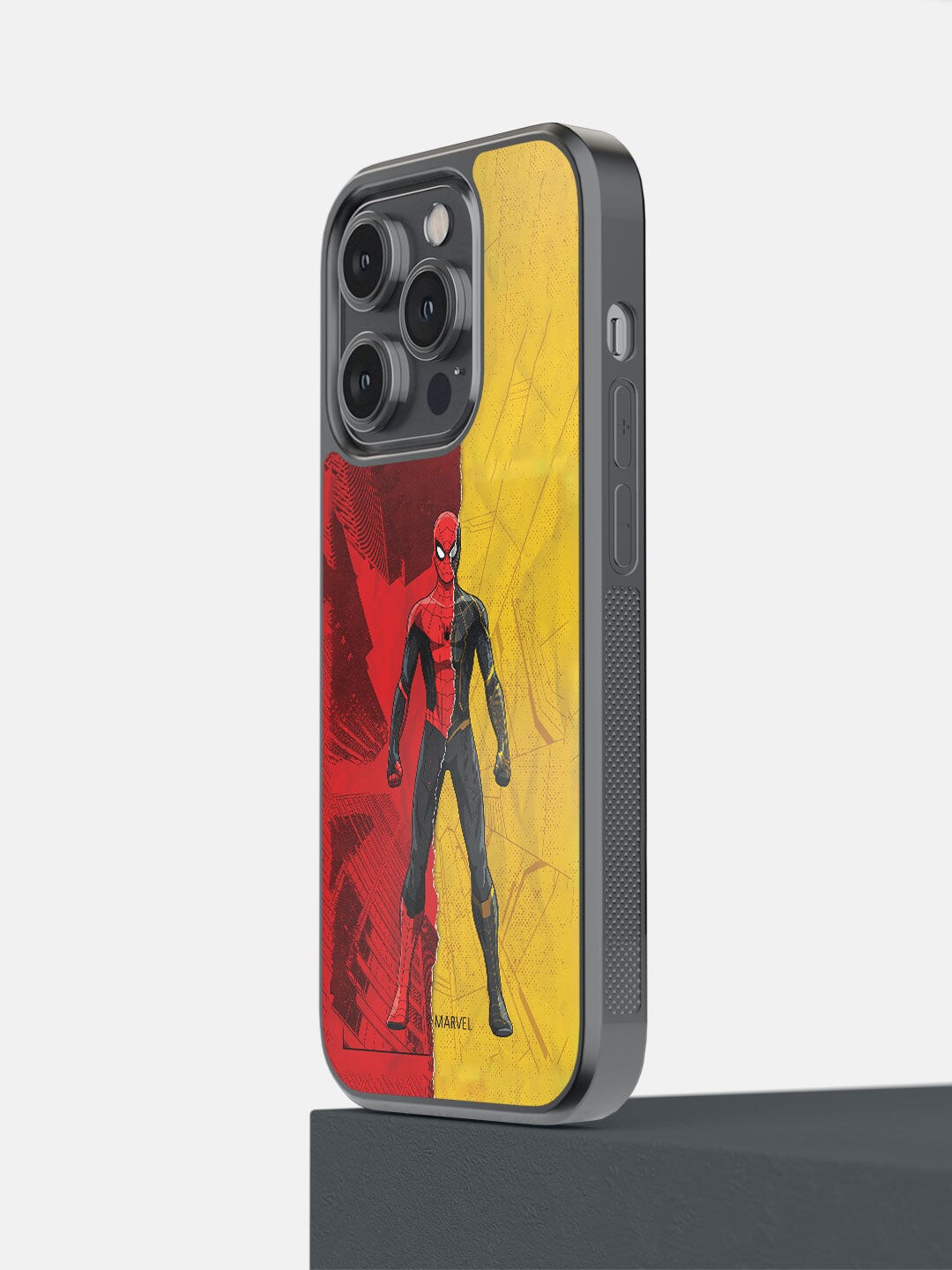 

macmerise Red & Yellow Printed Peter Black and Gold iPhone 14 Pro Phone Back Case