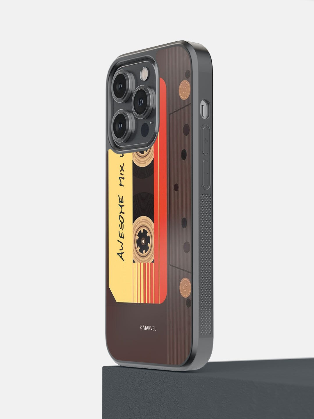 

macmerise Yellow Printed Awesome Mix Tape iPhone 14 Pro Bumper Phone Back Case