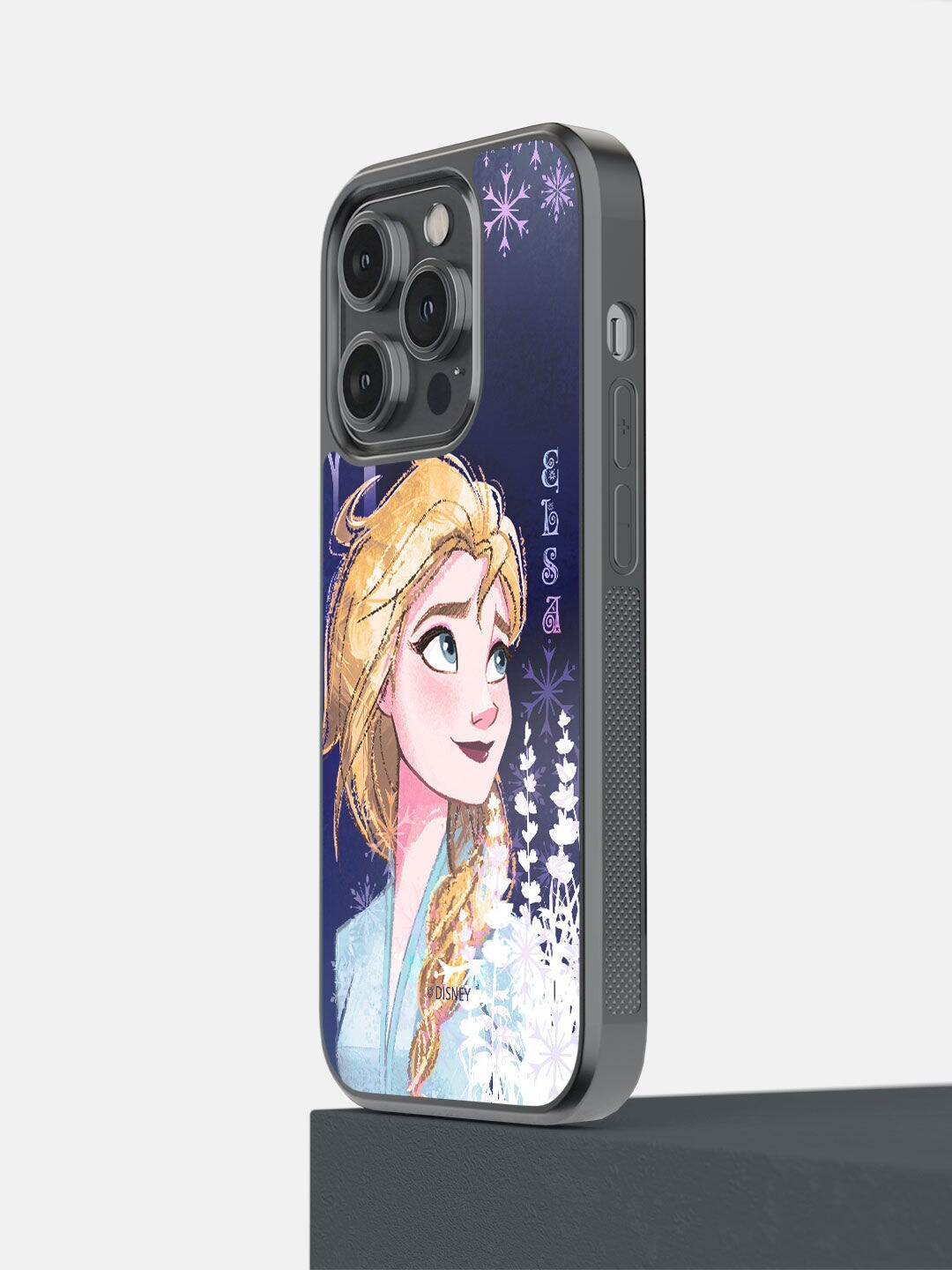 

macmerise Navy Blue & Pink Strong Elsa Printed iPhone 14 Pro Bumper Case