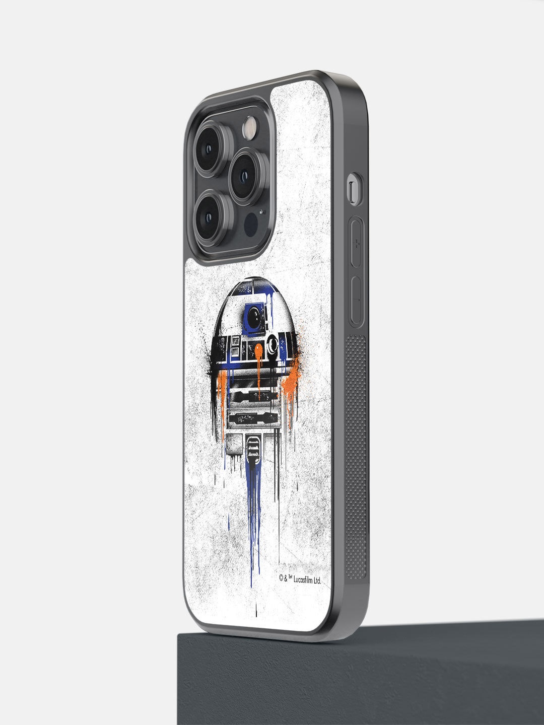 

macmerise White & Blue Astro Droid Printed iPhone 14 Pro Bumper Case