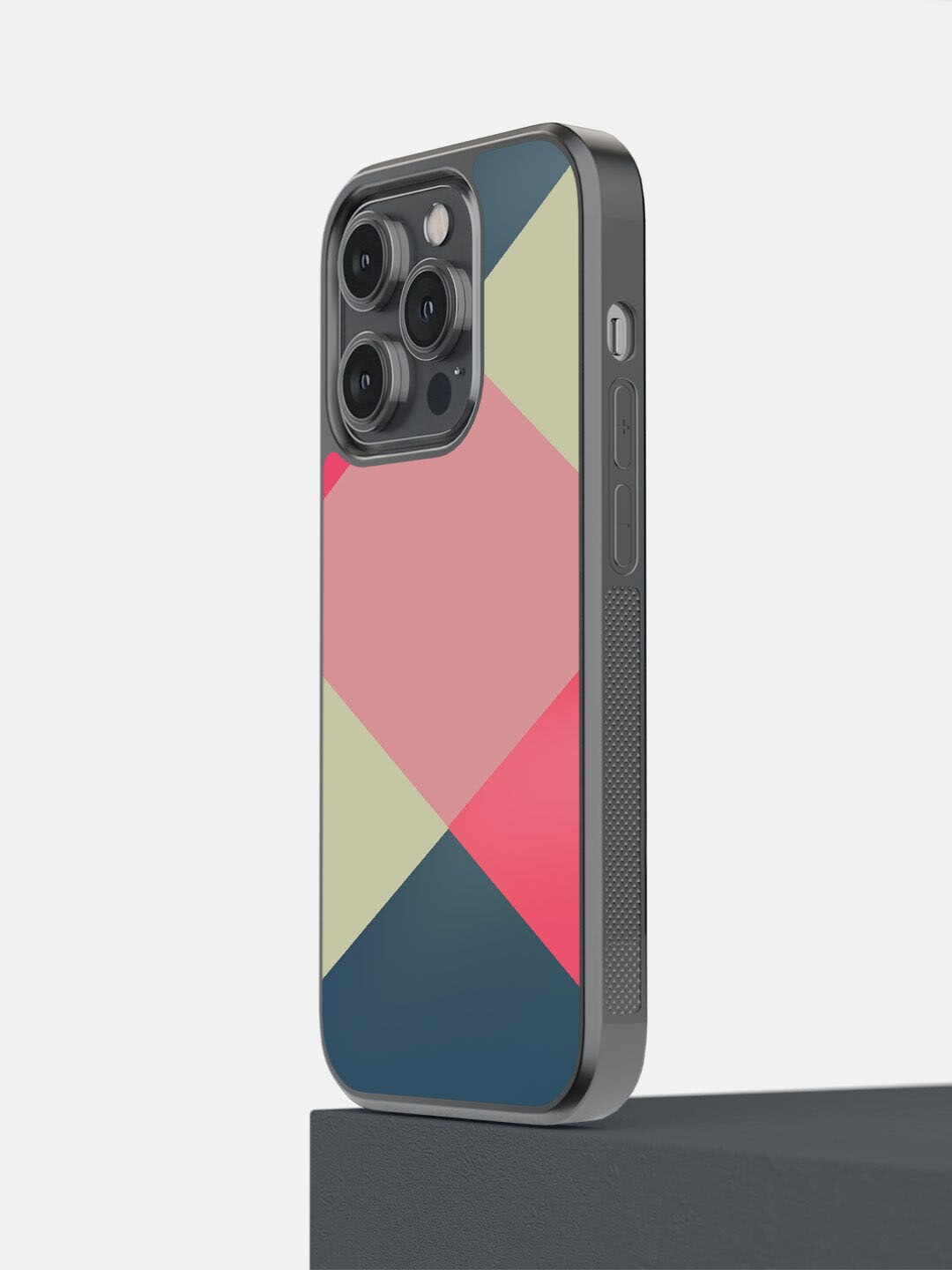 

macmerise Pink & Teal Geometric Print Polycarbonate iPhone 14 Pro Phone Back Case