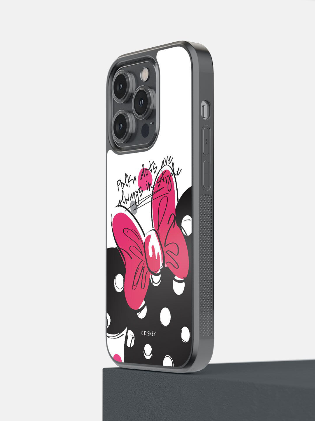 

macmerise Black Printed Polka Minnie Design iPhone 14 Pro Phone Back Case