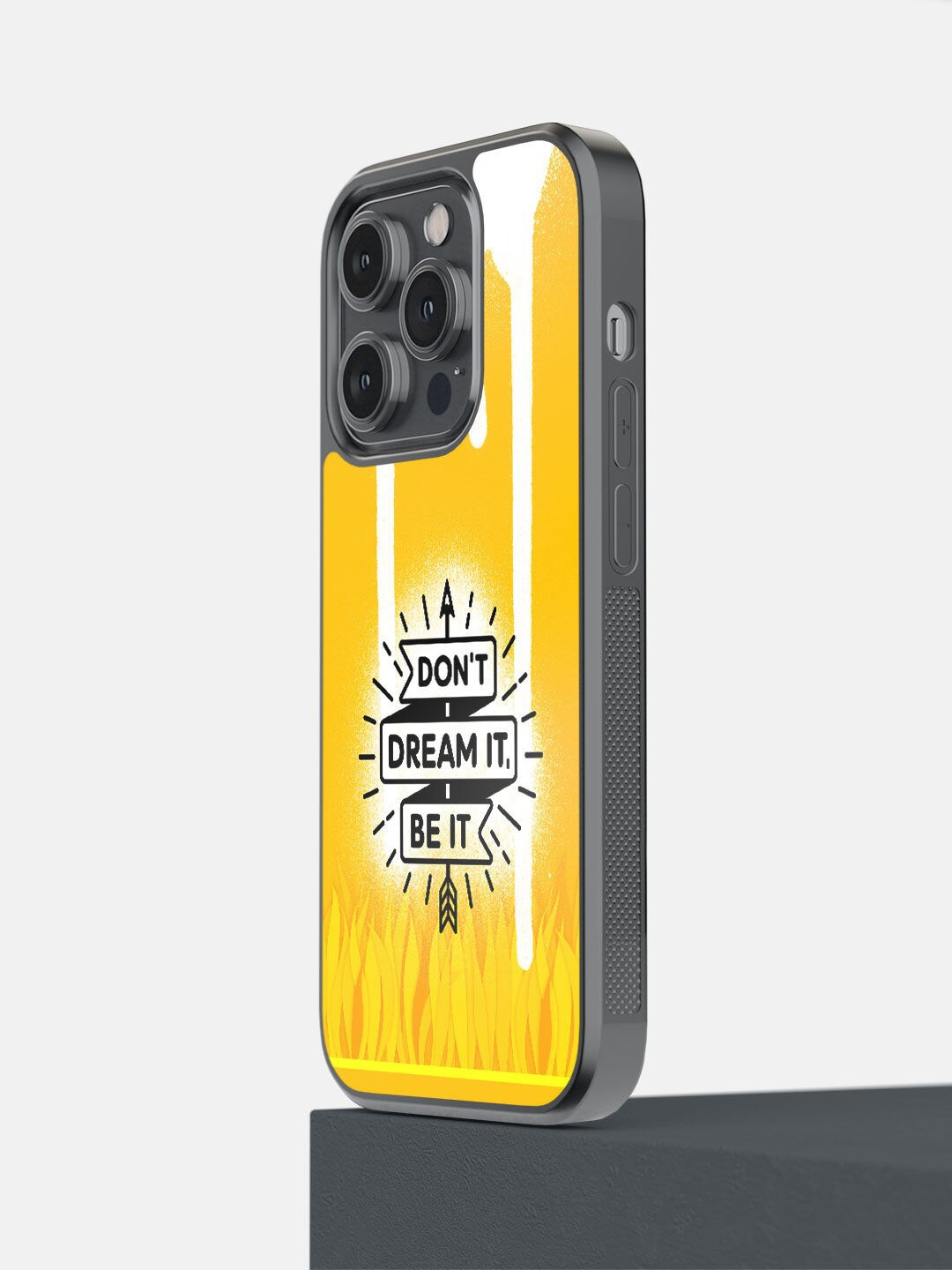 

macmerise Yellow & Black Dont Dream It Be It Printed iPhone 14 Pro Bumper Case