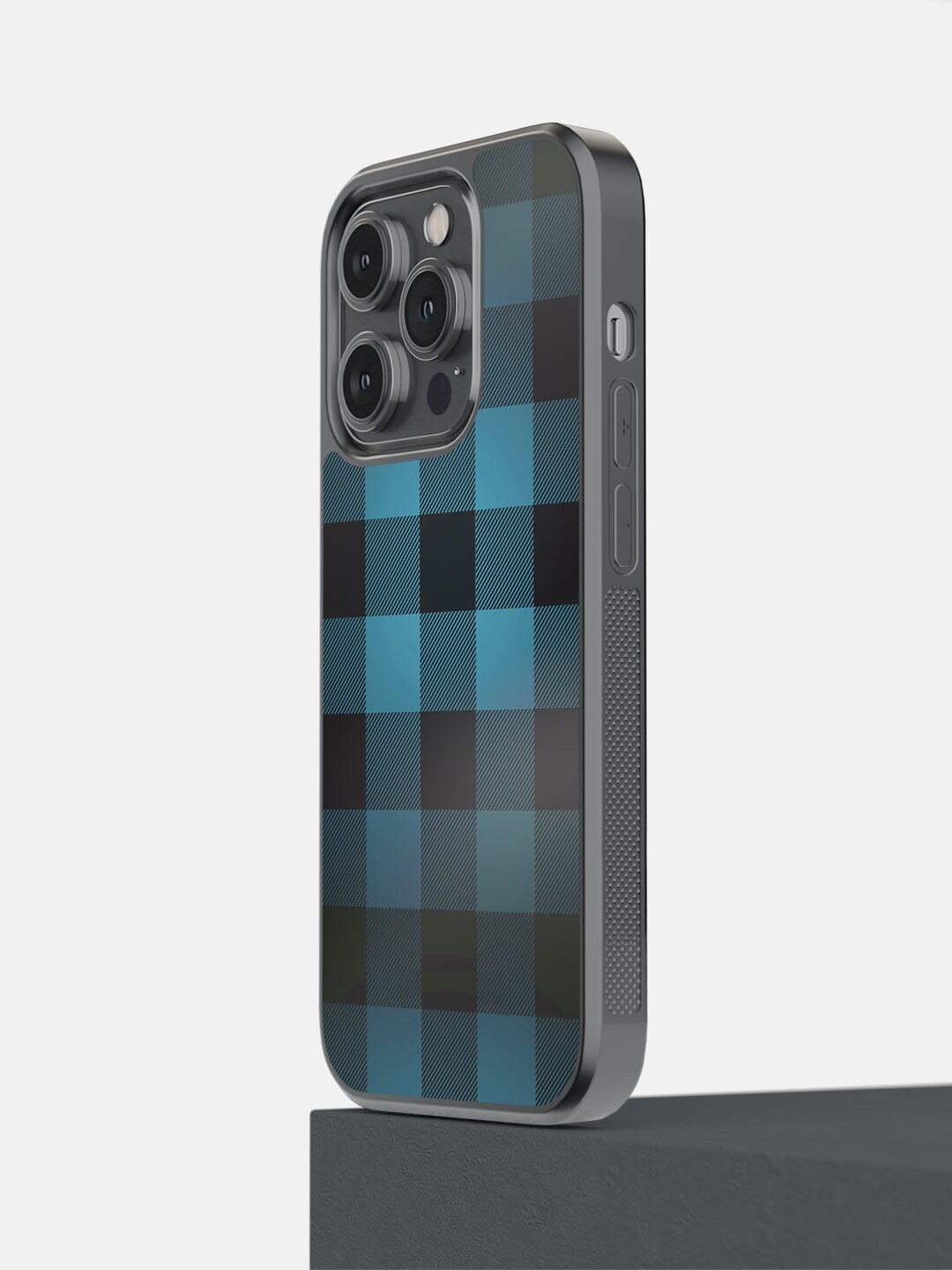 

macmerise Blue Printed Checkmate iPhone 14 Pro Bumper Phone Back Case