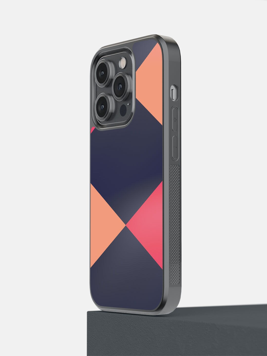 

macmerise Blue & Pink Criss Cross iPhone 14 Pro Mobile Back Case