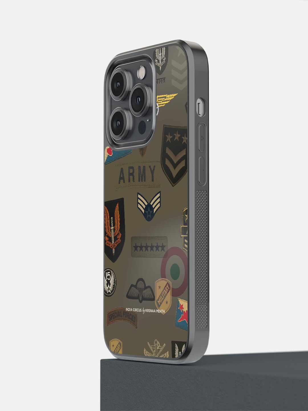 

macmerise Olive-Green & Black Roger That Printed iPhone 14 Pro Bumper Case