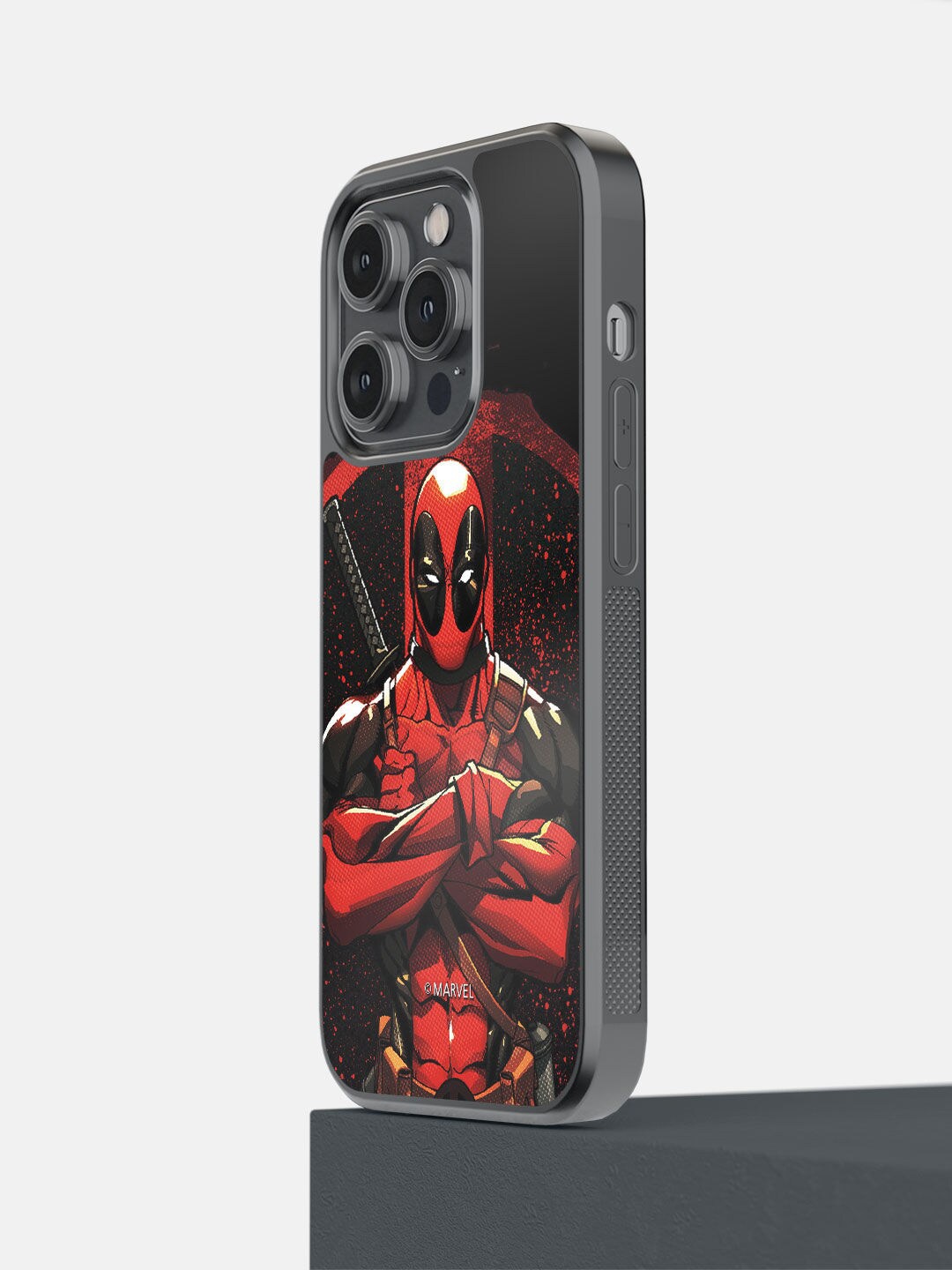 

macmerise Red Deadpool Stance Printed iPhone 14 Pro Bumper Case