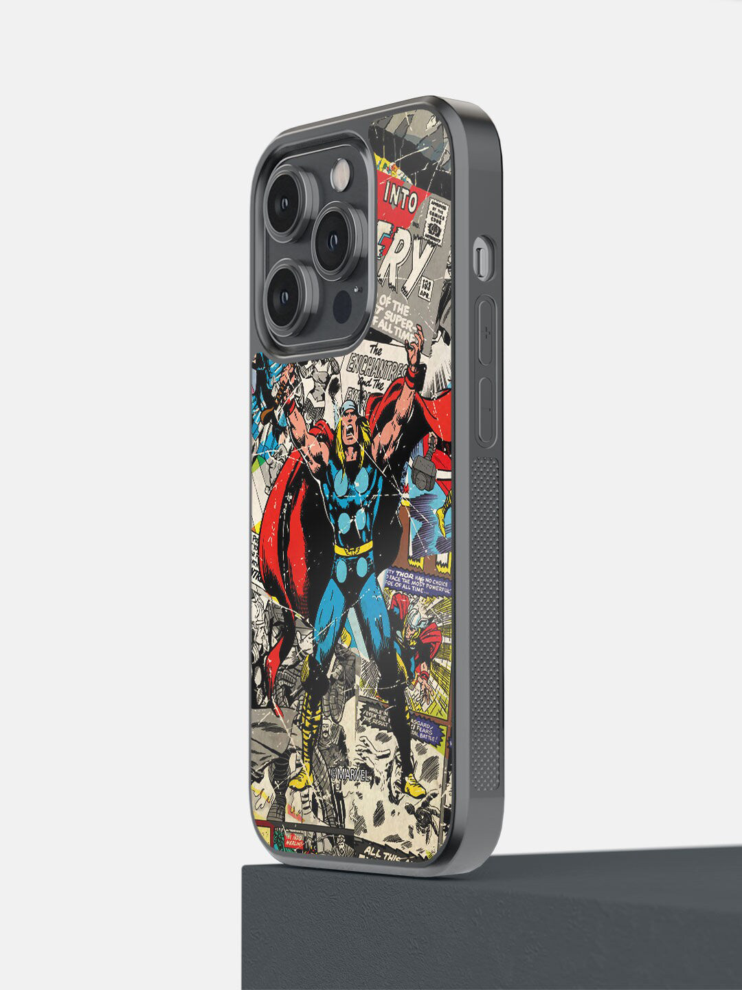 

macmerise White & Blue Comic Thor Printed iPhone 14 Pro Mobile Phone Case