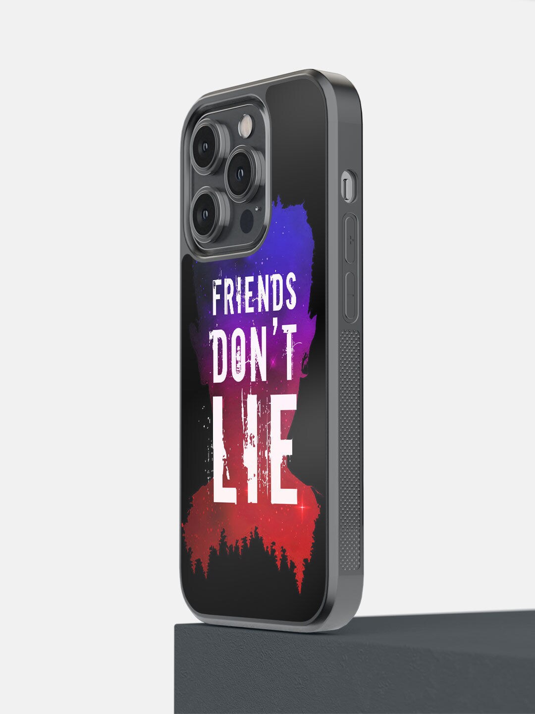 

macmerise White & Black Friends Dont Lie Printed iPhone 14 Pro Bumper Case