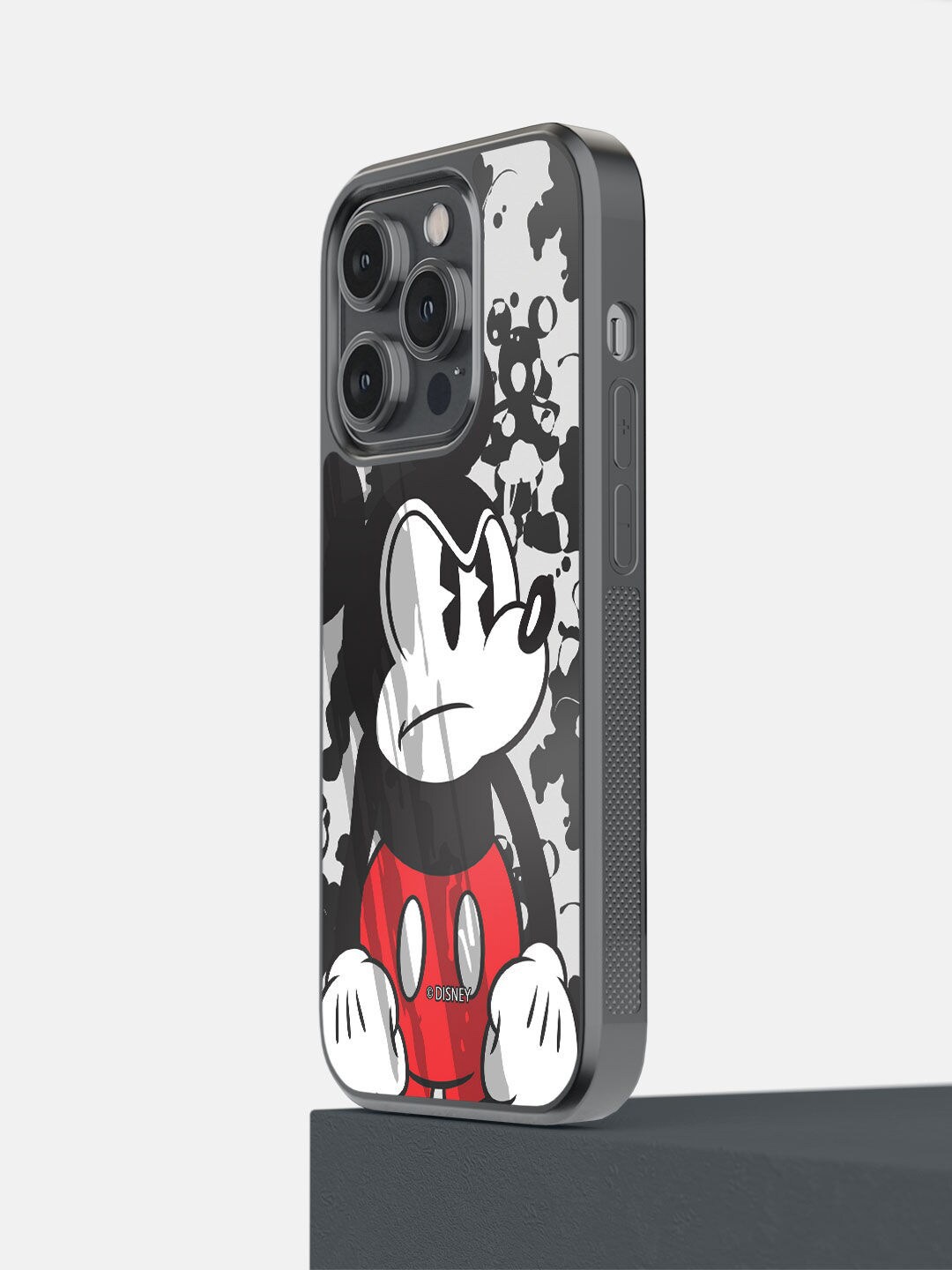 

macmerise Black Grumpy Mickey Printed iPhone 14 Pro Bumper Case