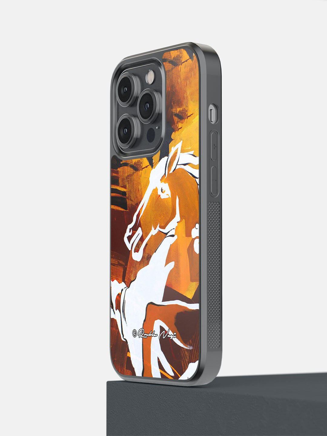 

macmerise White & Gold-Toned Glory Run Printed iPhone 14 Pro Mobile Phone Case
