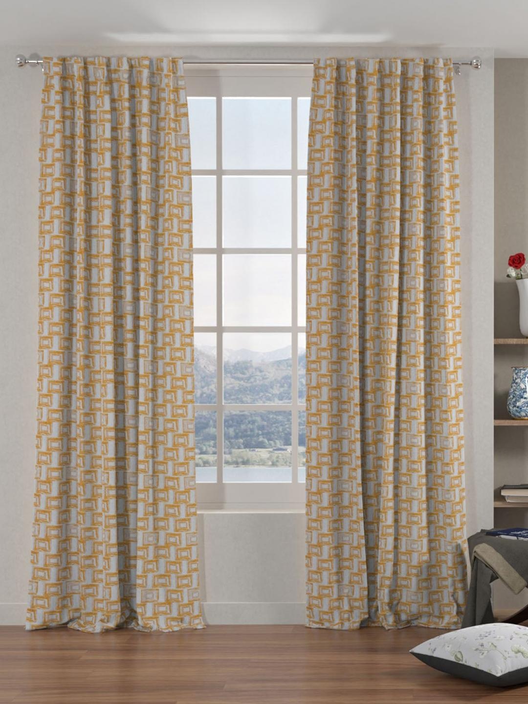 

Athome by Nilkamal Grace Jacquard Set Of 2 Rust Black Out Window Curtain