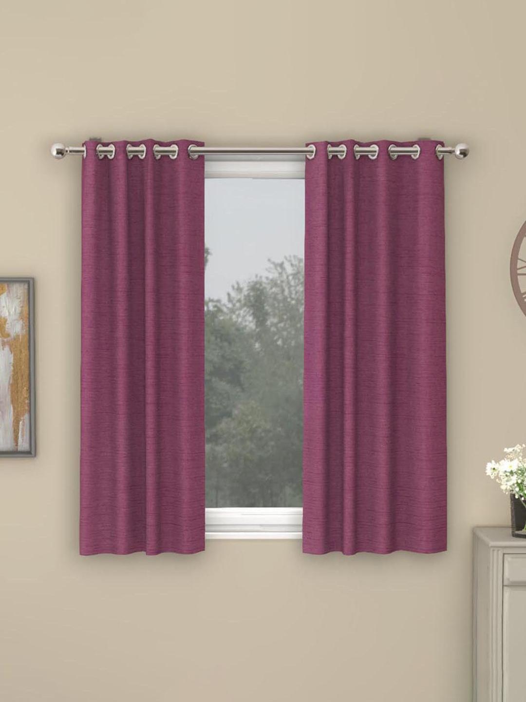 

Athome by Nilkamal Grace Solids Set Of 2 Burgundy Black Out Window Curtain