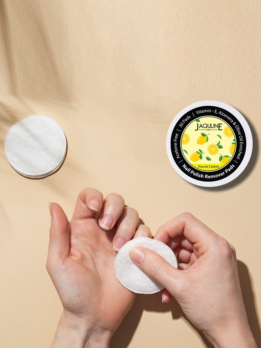

Jaquline USA Italian Lemon Nail Polish Remover Pads - 30 Pads, Transparent