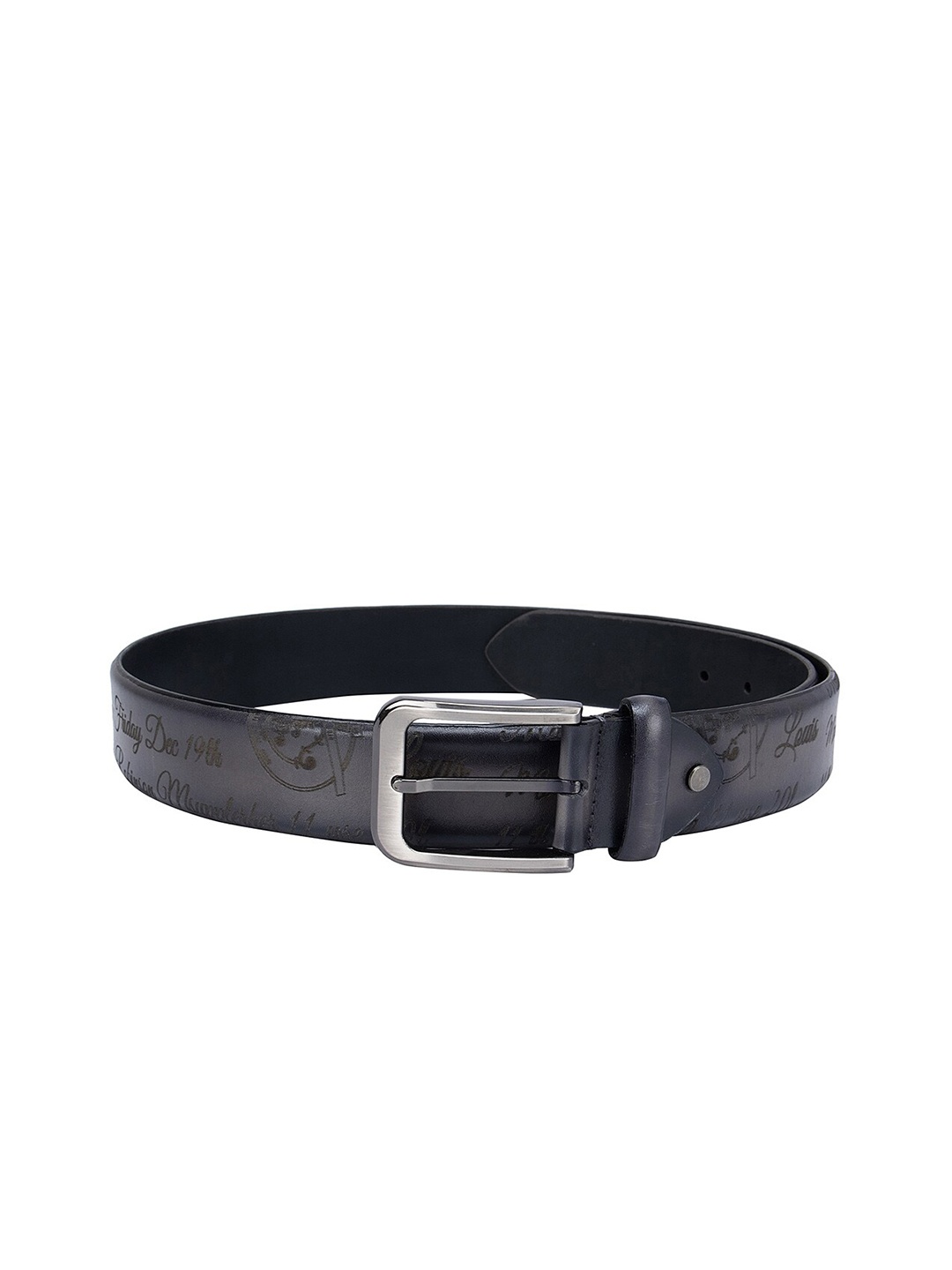 

Da Milano Men Grey Textured Leather Belt