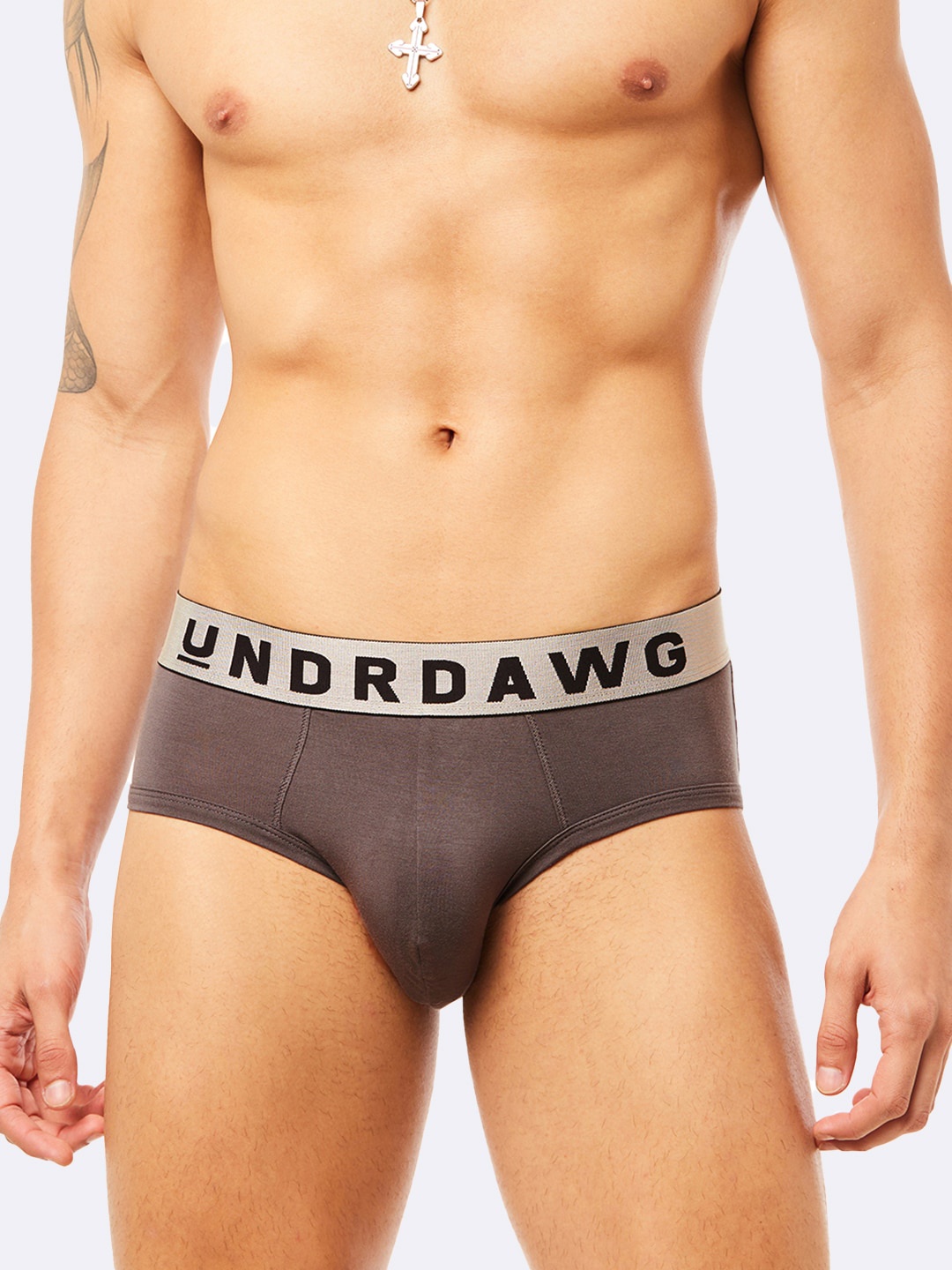 

Undrdawg Men Grey Basic Briefs