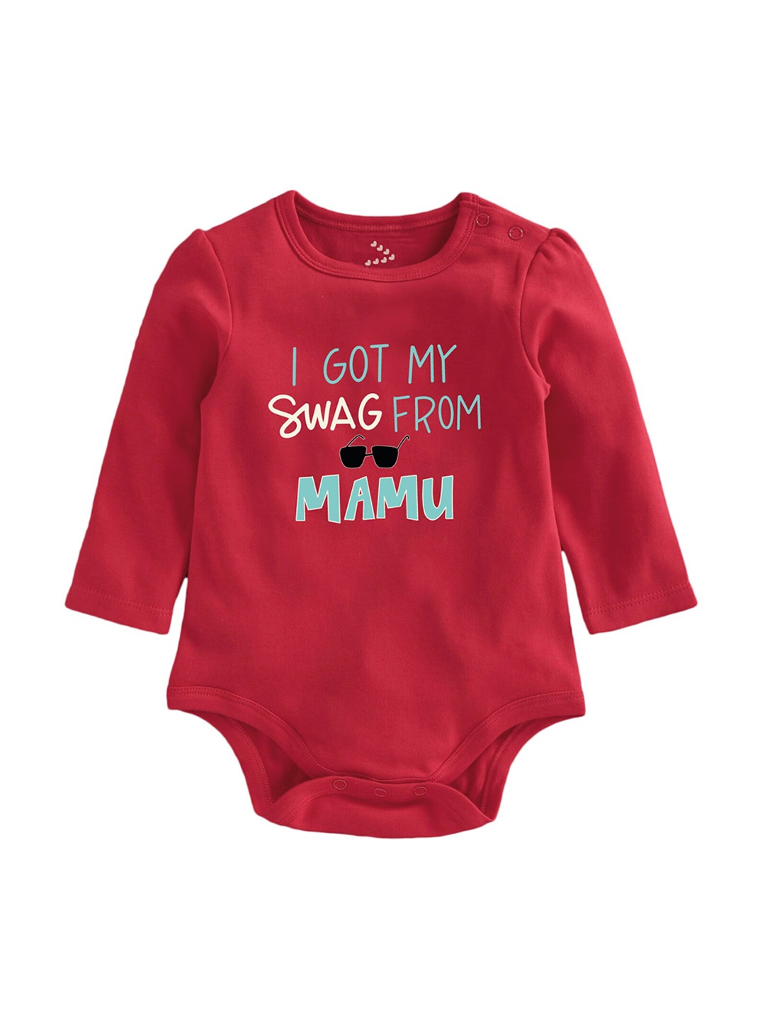 

Zeezeezoo Kids Swag from Mamu Printed Pure Cotton Bodysuit, Red