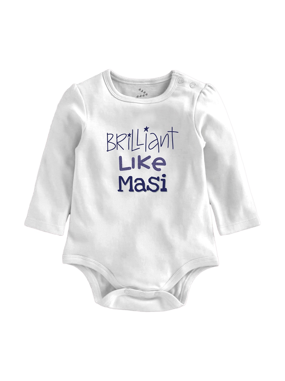 

Zeezeezoo Kids Brilliant like Masi Printed Pure Cotton Bodysuit, White