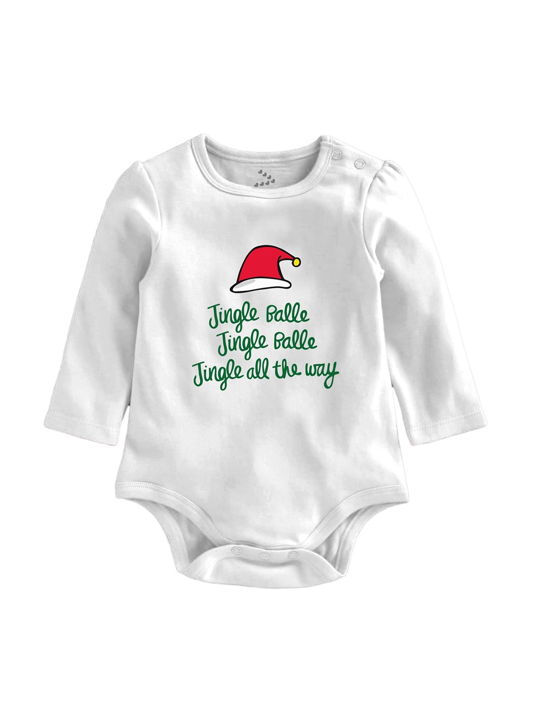 

Zeezeezoo Kids White Christmas Printed Pure Cotton Rompers
