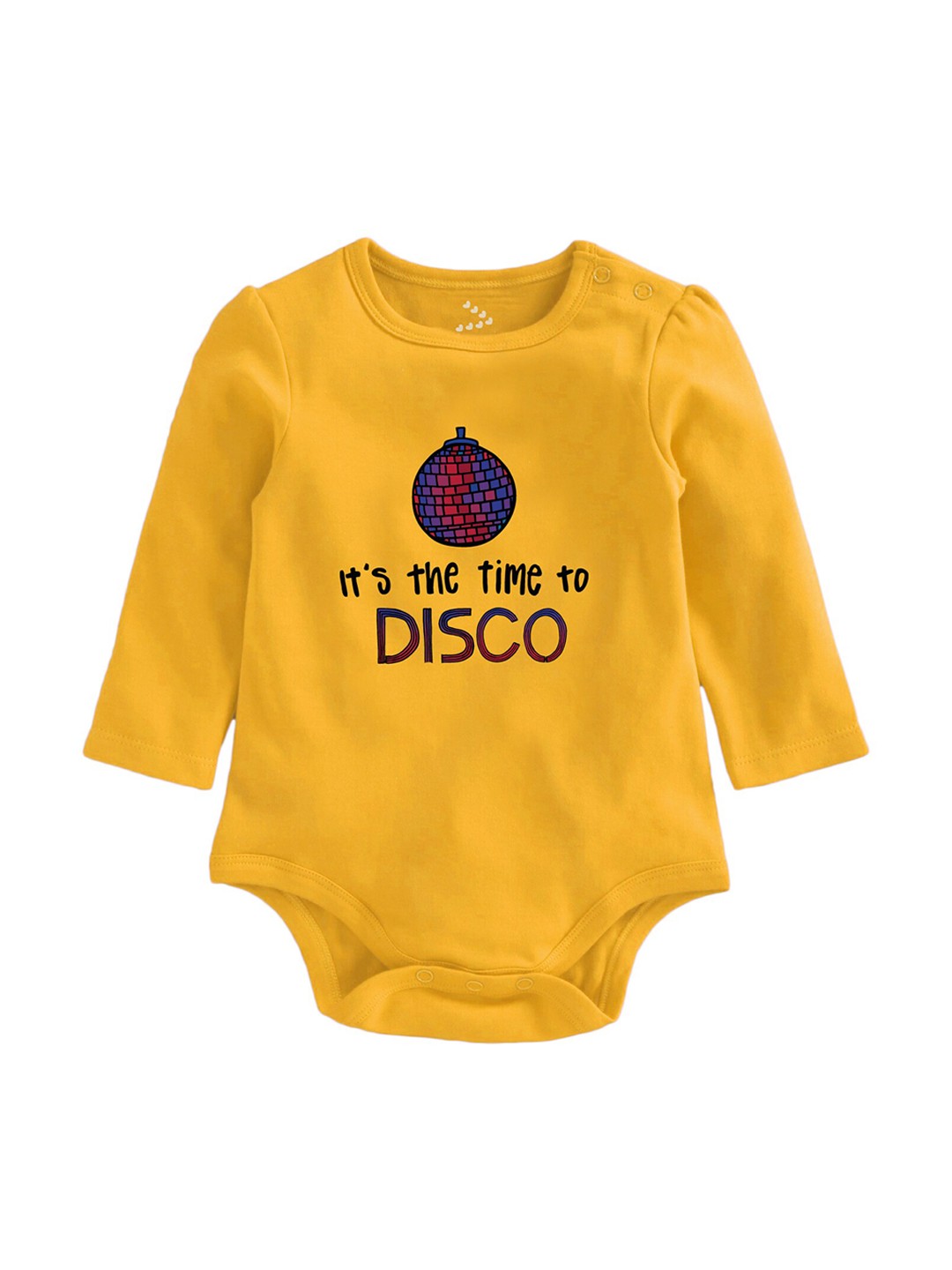 

Zeezeezoo Kids Disco Printed Pure Cotton Bodysuit, Yellow
