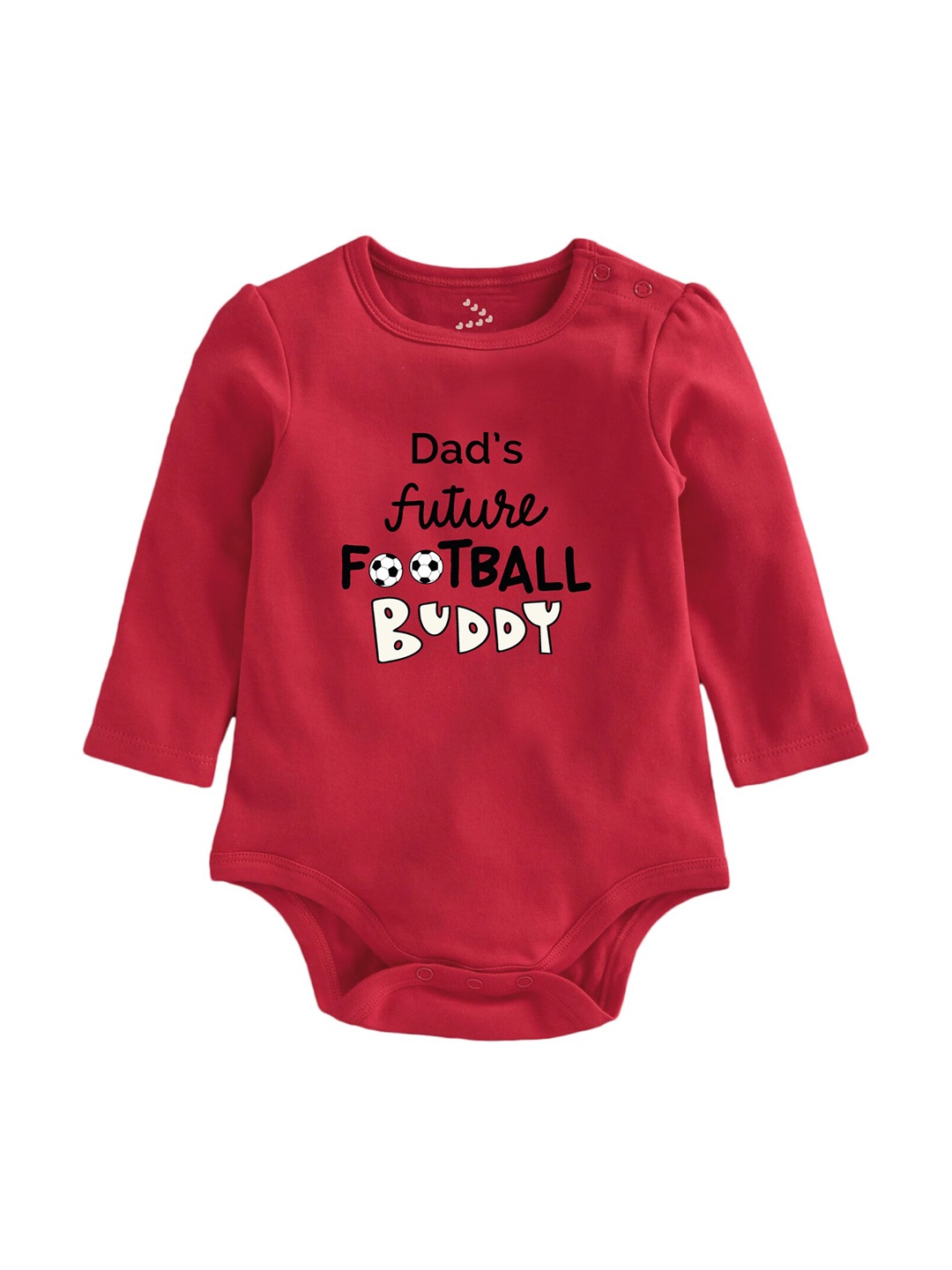 

Zeezeezoo Kids Football Buddy Printed Pure Cotton Bodysuit, Red