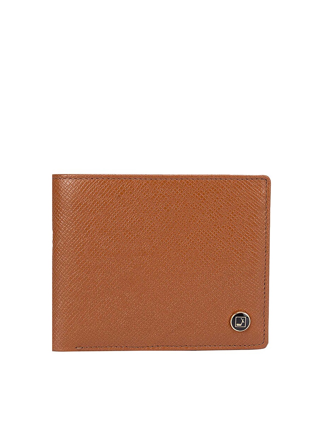 

Da Milano Men Brown & Black Textured Leather Two Fold Wallet