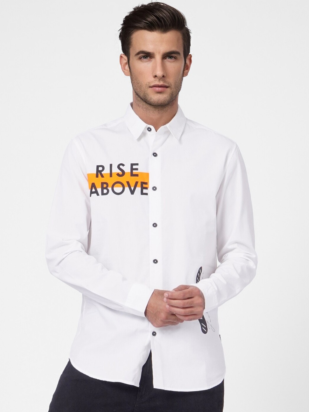 

Jack & Jones Men Printed Cotton Casual Shirt, White