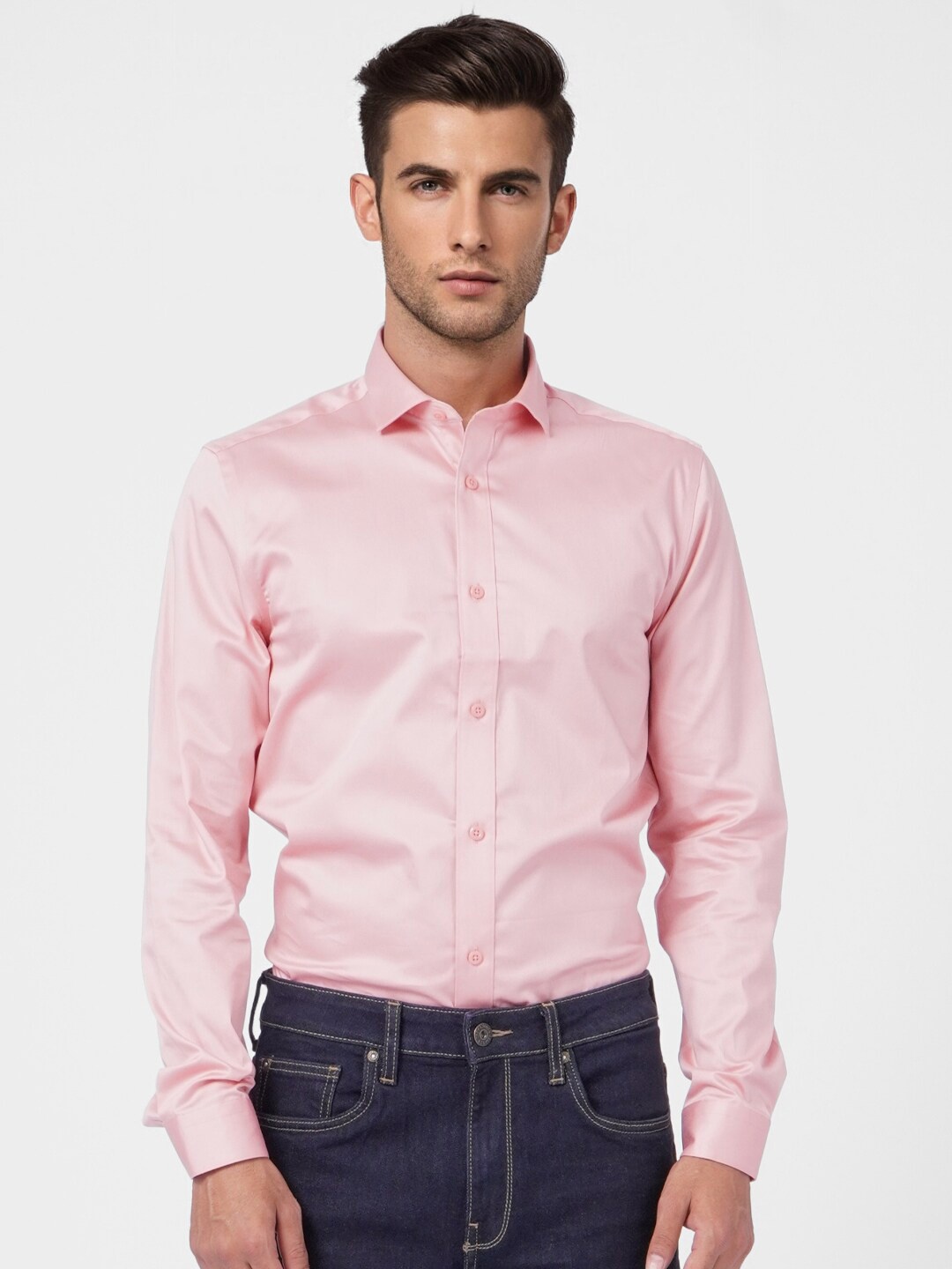 

Jack & Jones Men Pink Cotton Formal Shirt