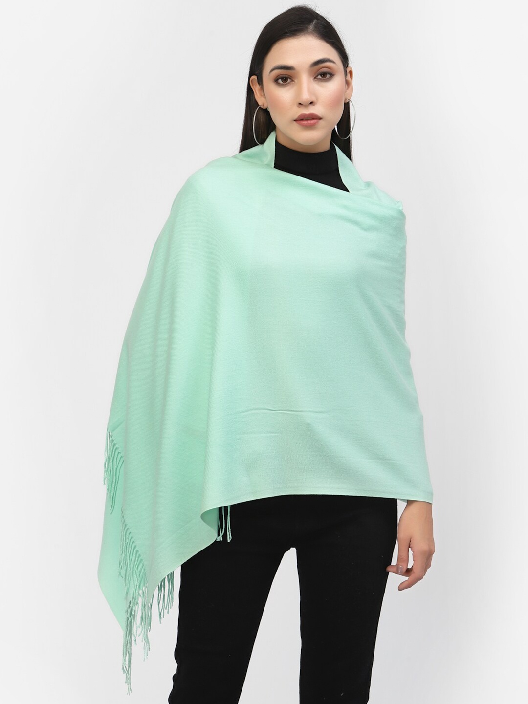 

Calvadoss Women Sea Green Solid Stole