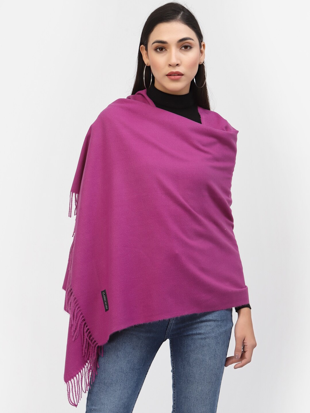 

Calvadoss Women Magenta Solid Stole
