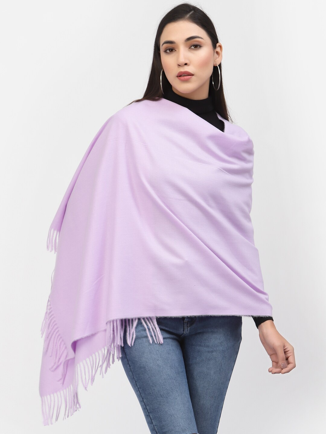 

Calvadoss Women Lavender Solid Shawl