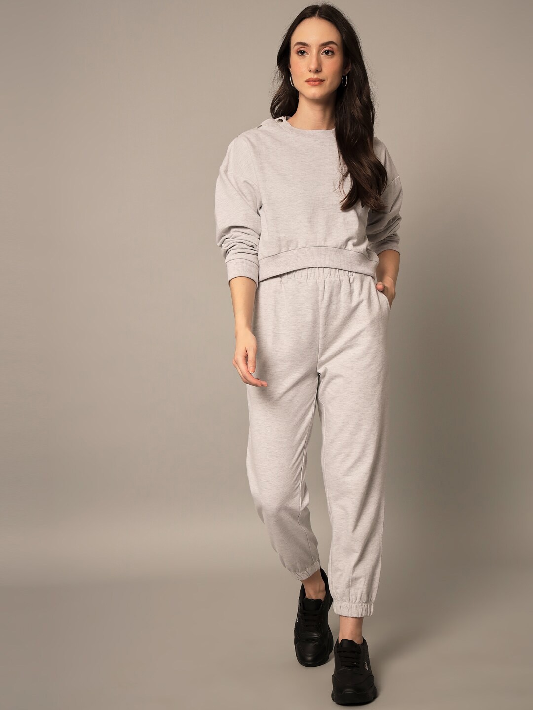 

Yaadleen Women Grey Solid Cotton Tracksuits