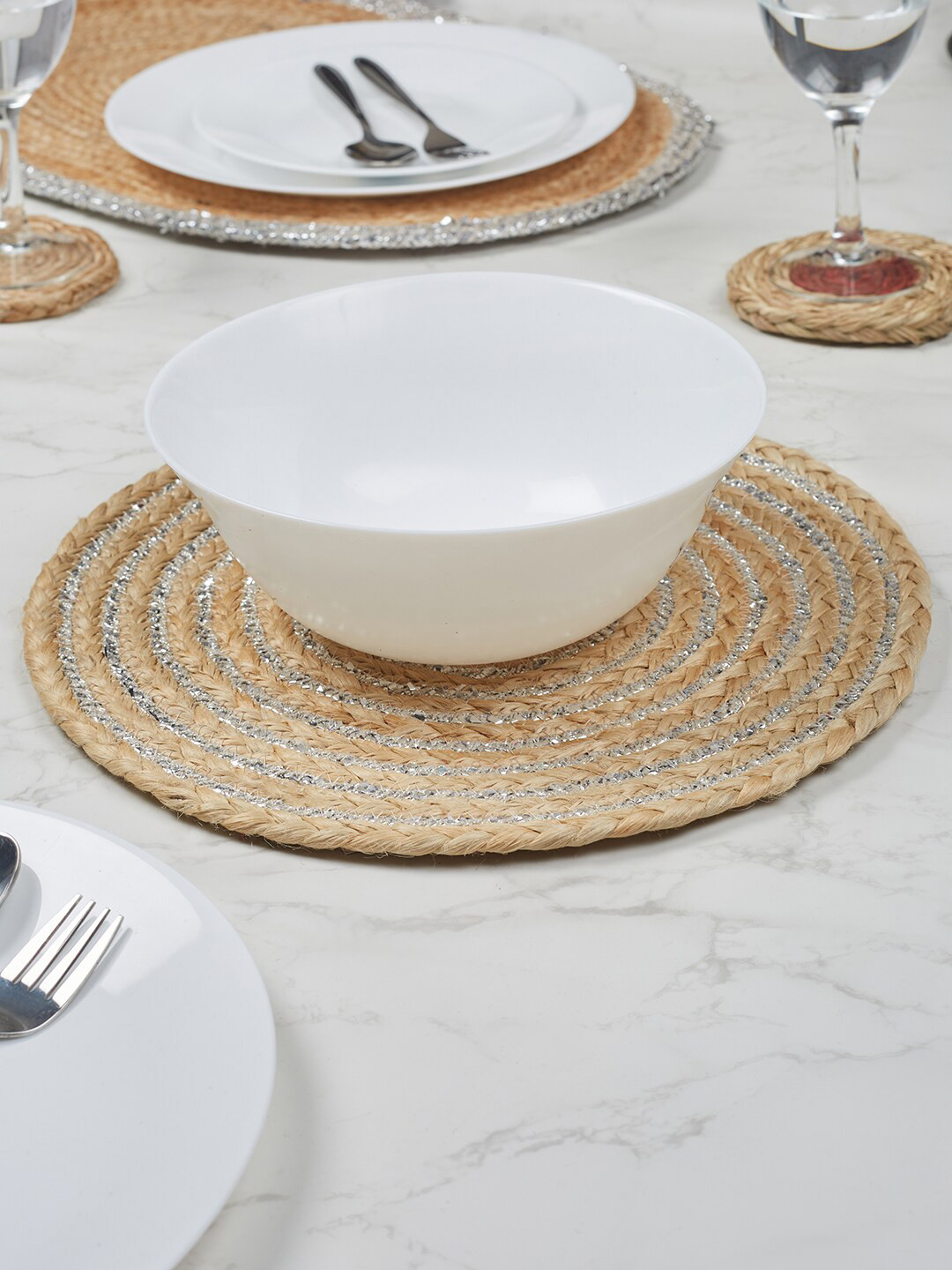 

HomeTown Brown Solid Jute Trivets