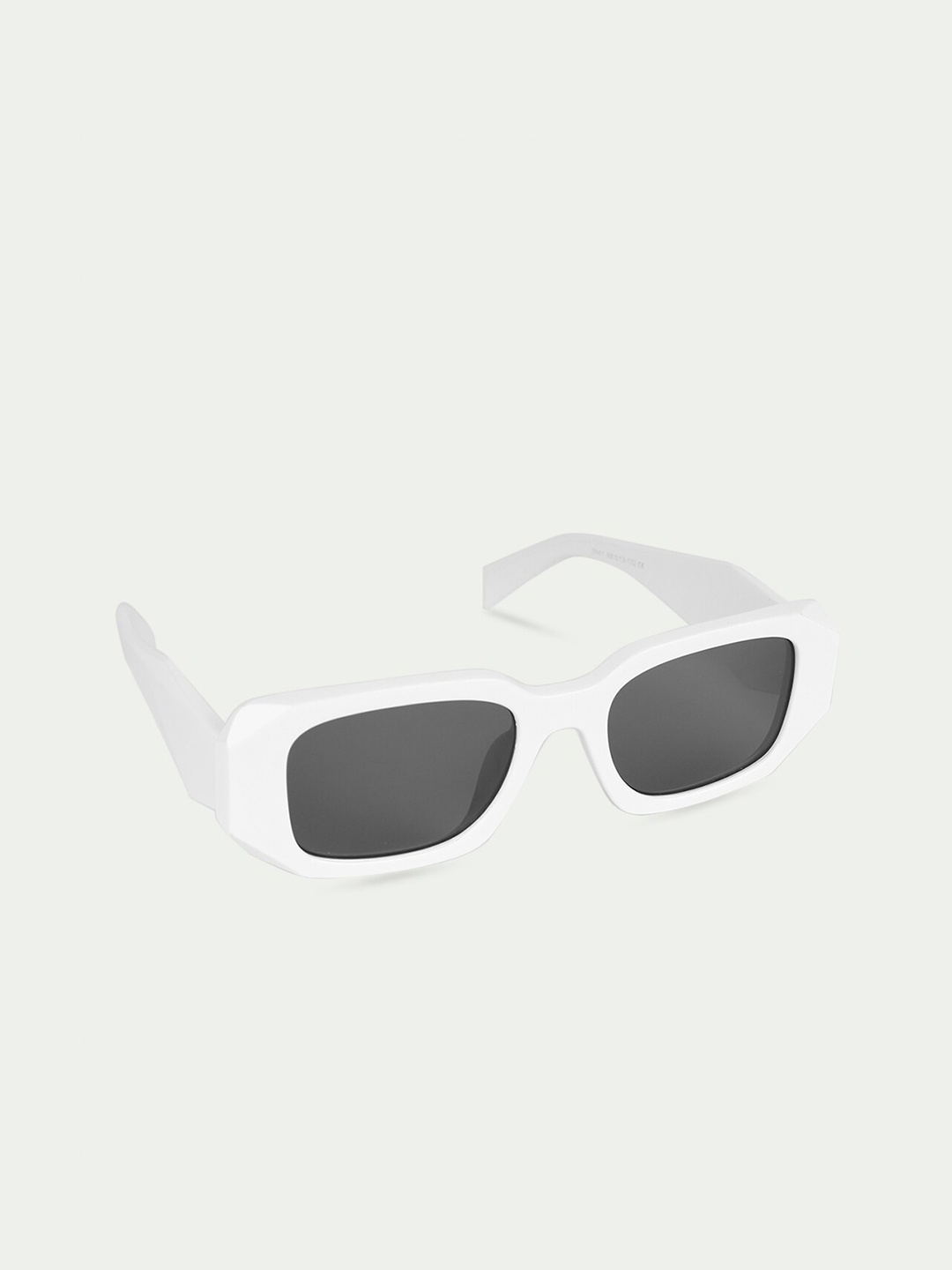 

QUIRKY Unisex Black Lens & White Rectangle Sunglasses with UV Protected Lens QKY020D-Black