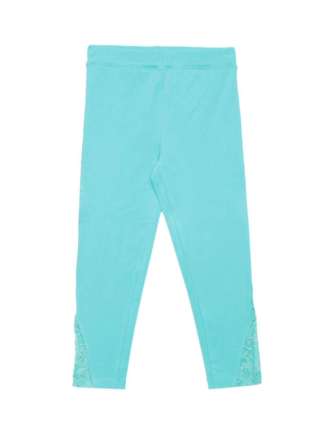 

UNDER FOURTEEN ONLY Girls Blue Solid Cotton Leggings
