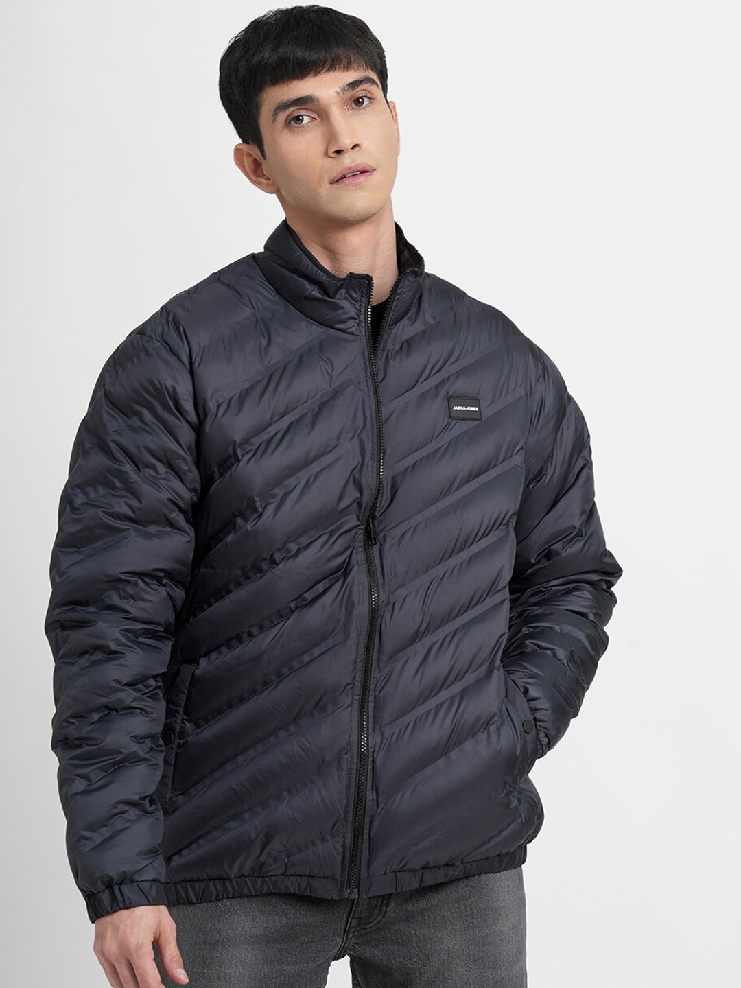

Jack & Jones Men Navy Blue Long Sleeves Puffer Jacket