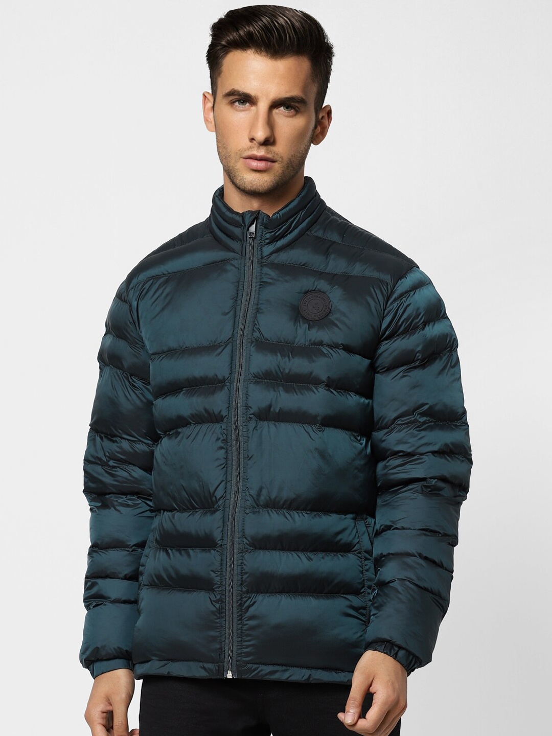 

Jack & Jones Men Green Longline Quilted Jacket