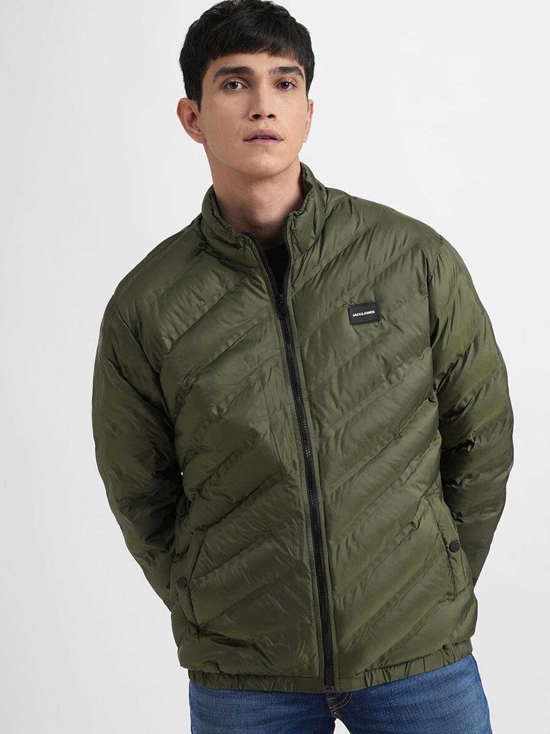 

Jack & Jones Men Green Camouflage Bomber Jacket