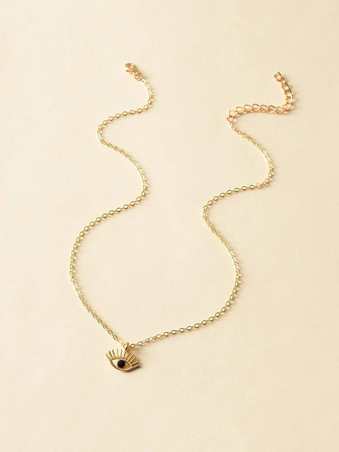 

Pinapes Unisex Gold-Toned & Black Gold-Plated Necklace