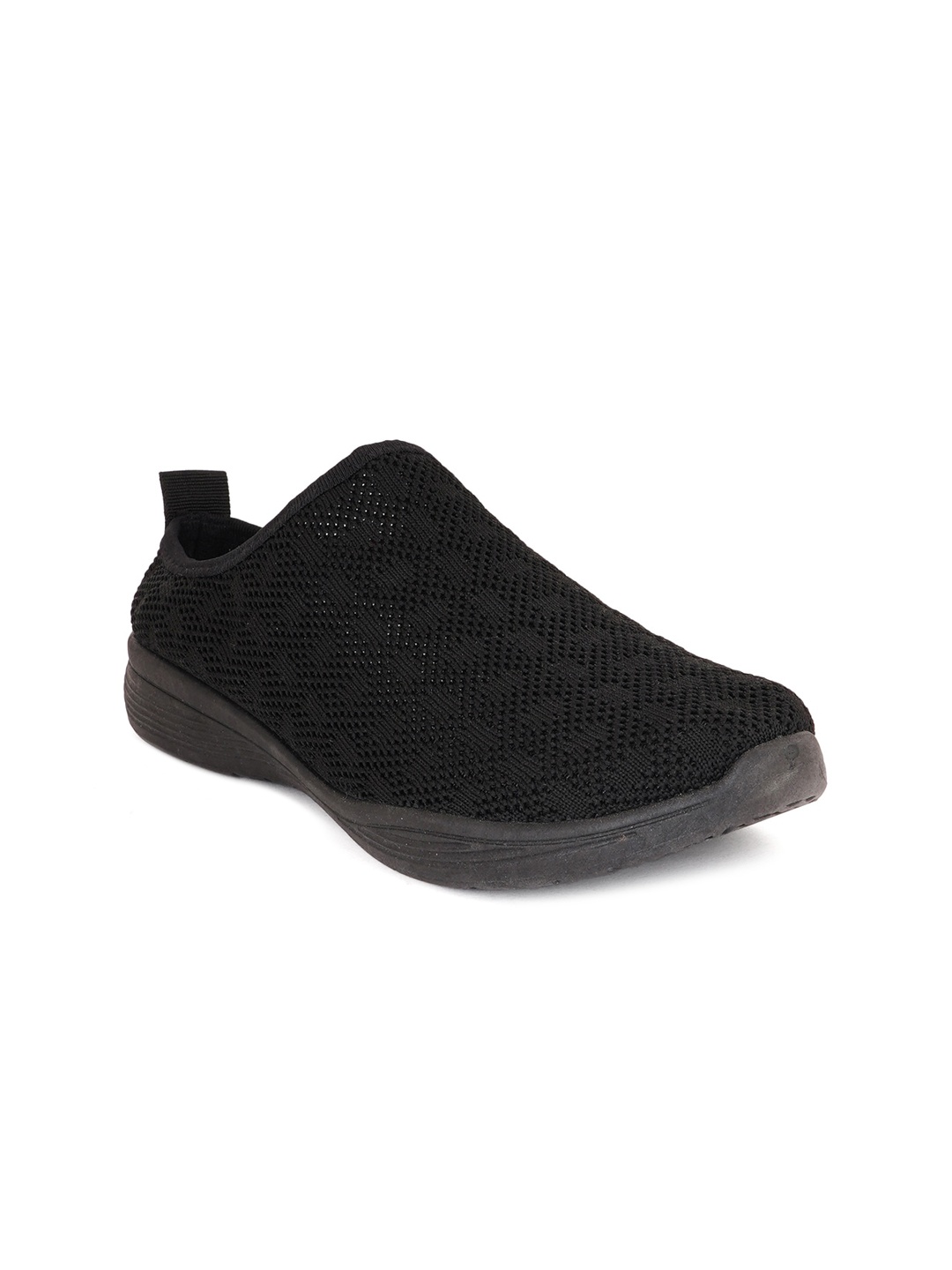 

Carlton London sports Women Black Woven Design Slip-On Sneakers