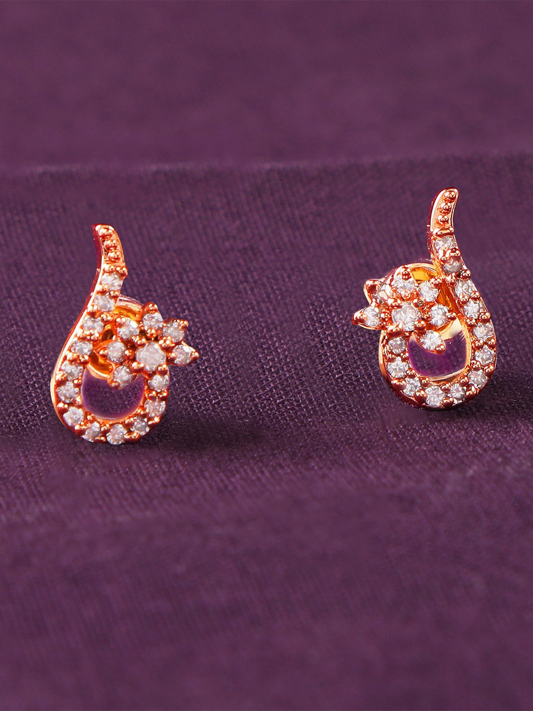 

ZINU Women Gold-Toned & White Contemporary Studs Earrings