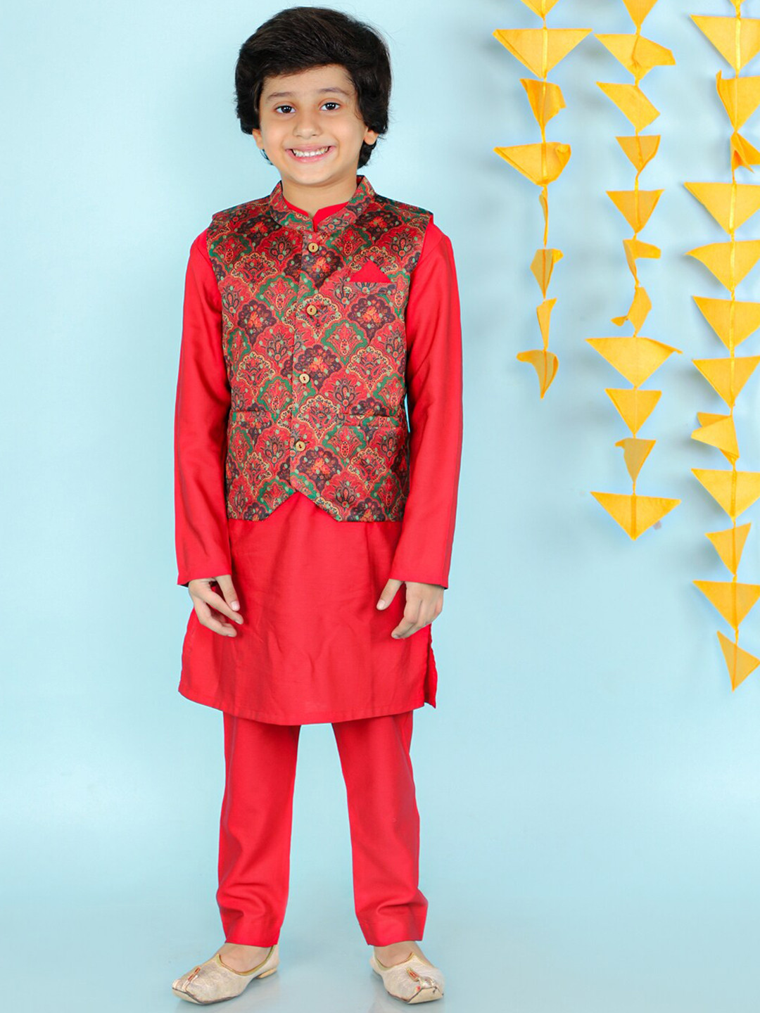 

KID1 Boys Red Kurta with Pyjamas
